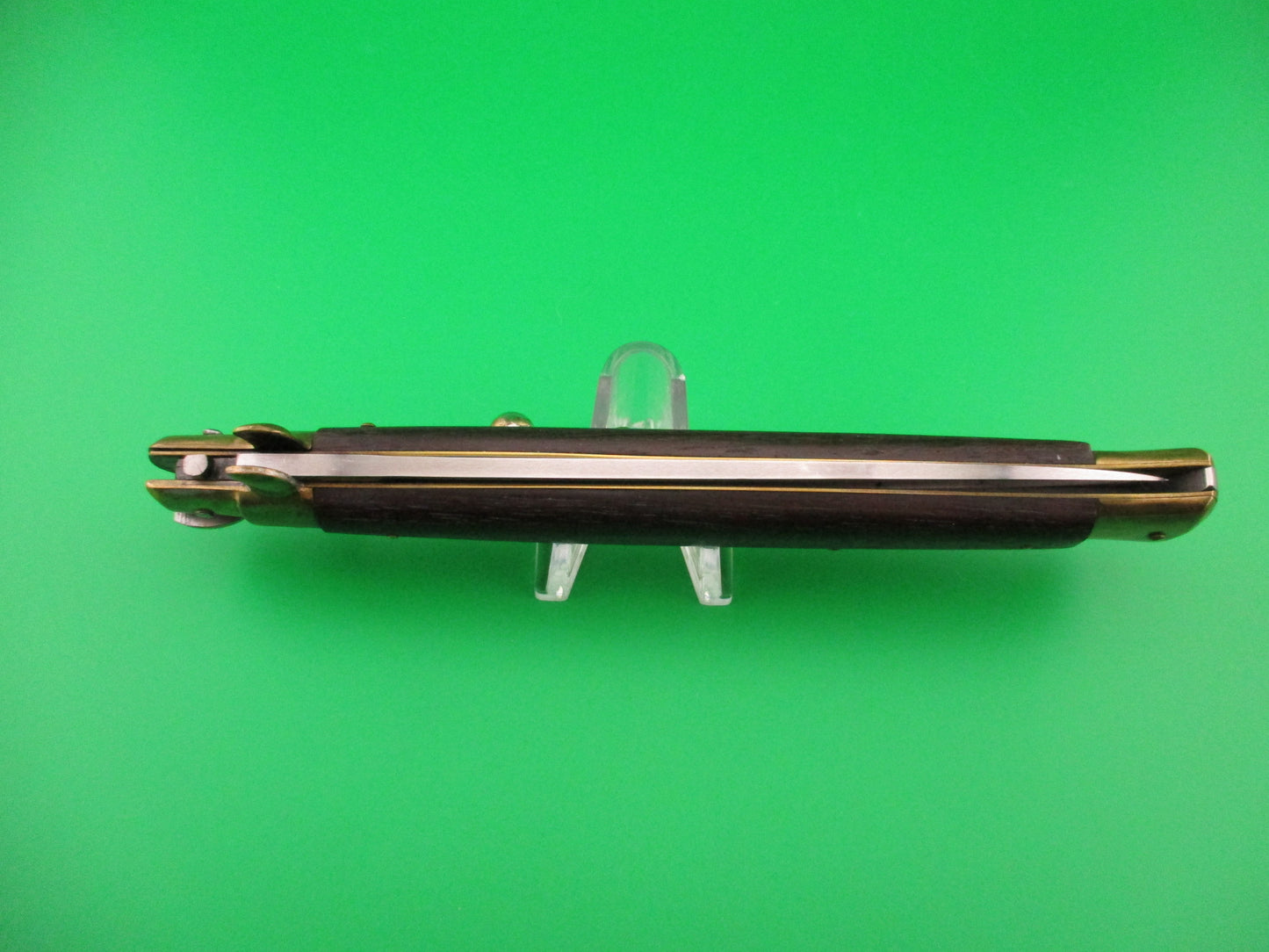 B Rostfrei 33cm Italian Swivel bolster Wood & Brass vintage automatic knife