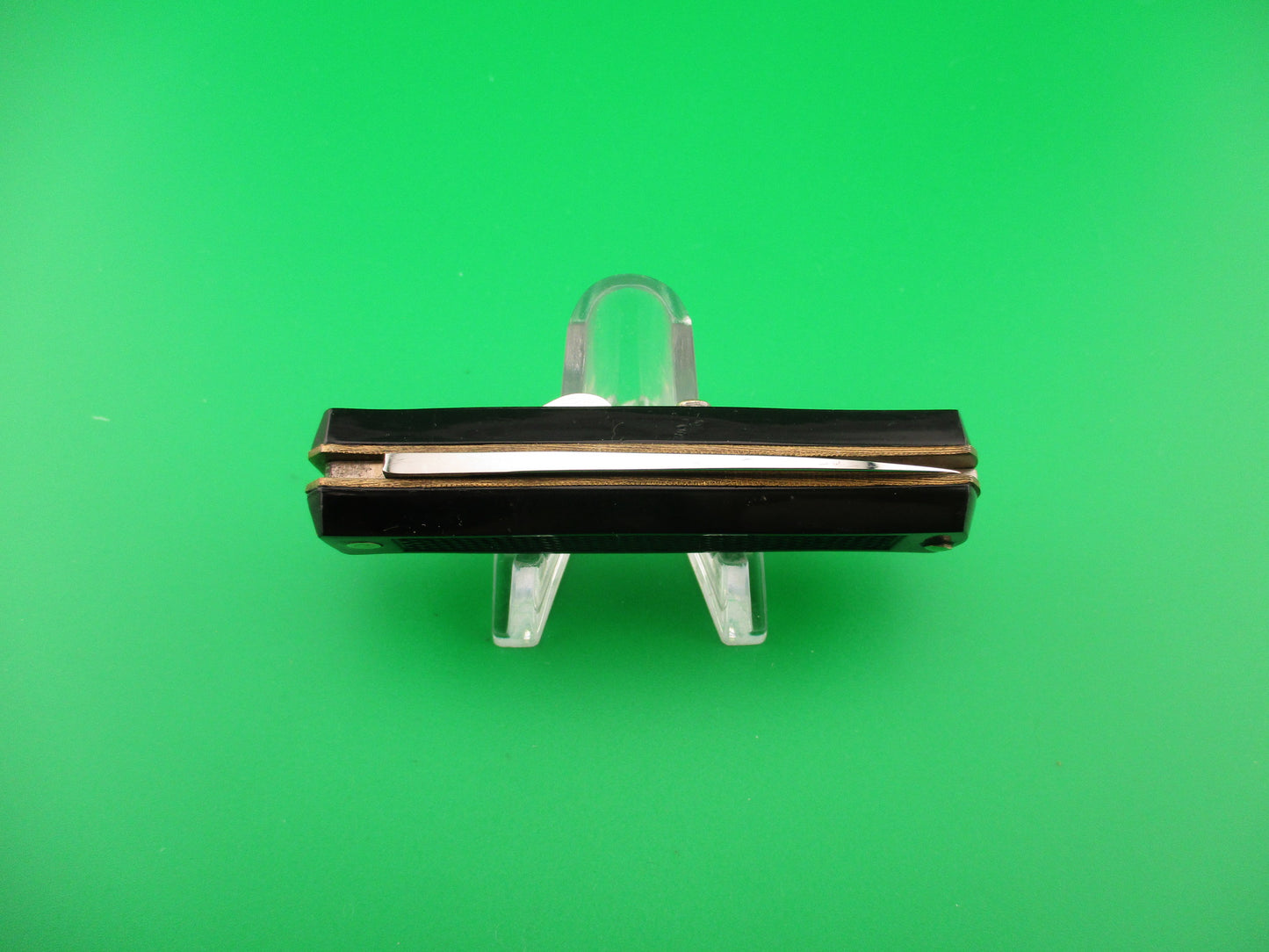 BARGEON INOX 14cm French Small Black Bobc vintage automatic knife NIB Red Dot