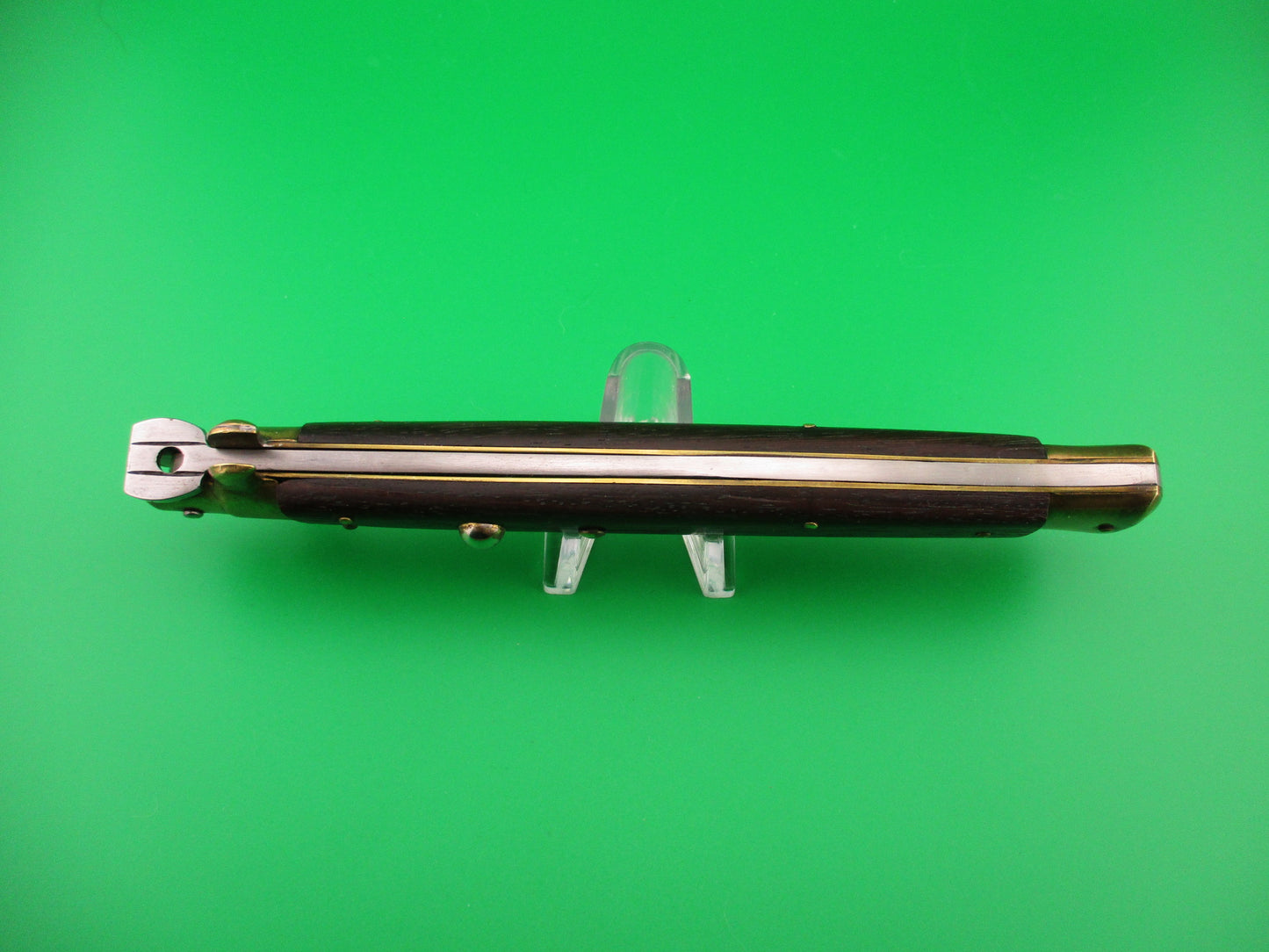 B Rostfrei 33cm Italian Swivel bolster Wood & Brass vintage automatic knife