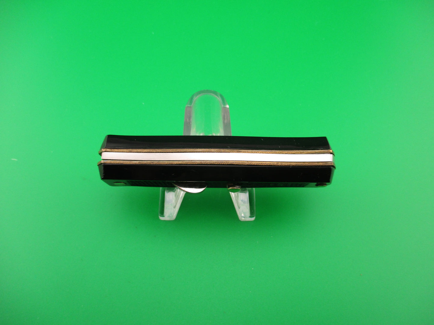 BARGEON INOX 14cm French Small Black Bobc vintage automatic knife NIB Red Dot