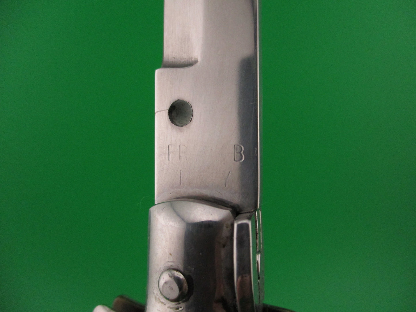 FRANK B 33cm Italian Stiletto Stag swivel bolster automatic knife