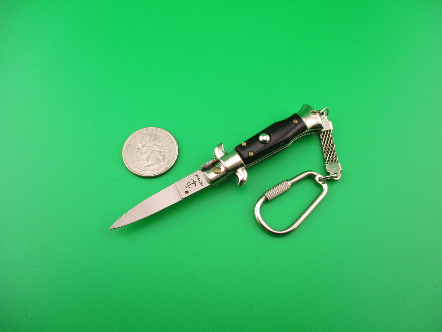Anchor INOX ITALY 10cm Italian Keychain Picklock Stiletto Black mini