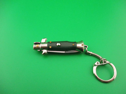 INOX ITALY 10cm Italian Stiletto Green picklock keychain automatic knife