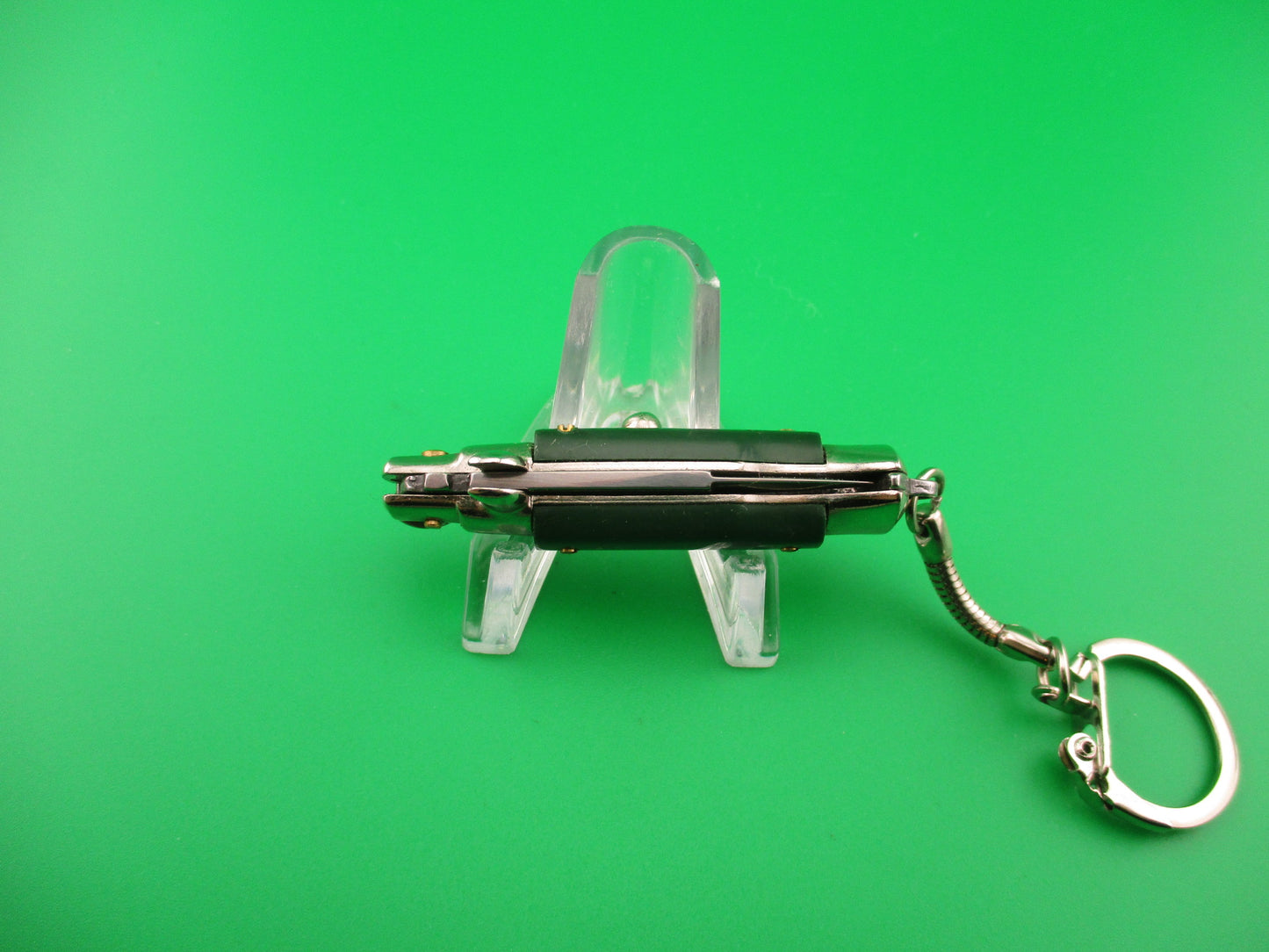 INOX ITALY 10cm Italian Stiletto Green picklock keychain automatic knife