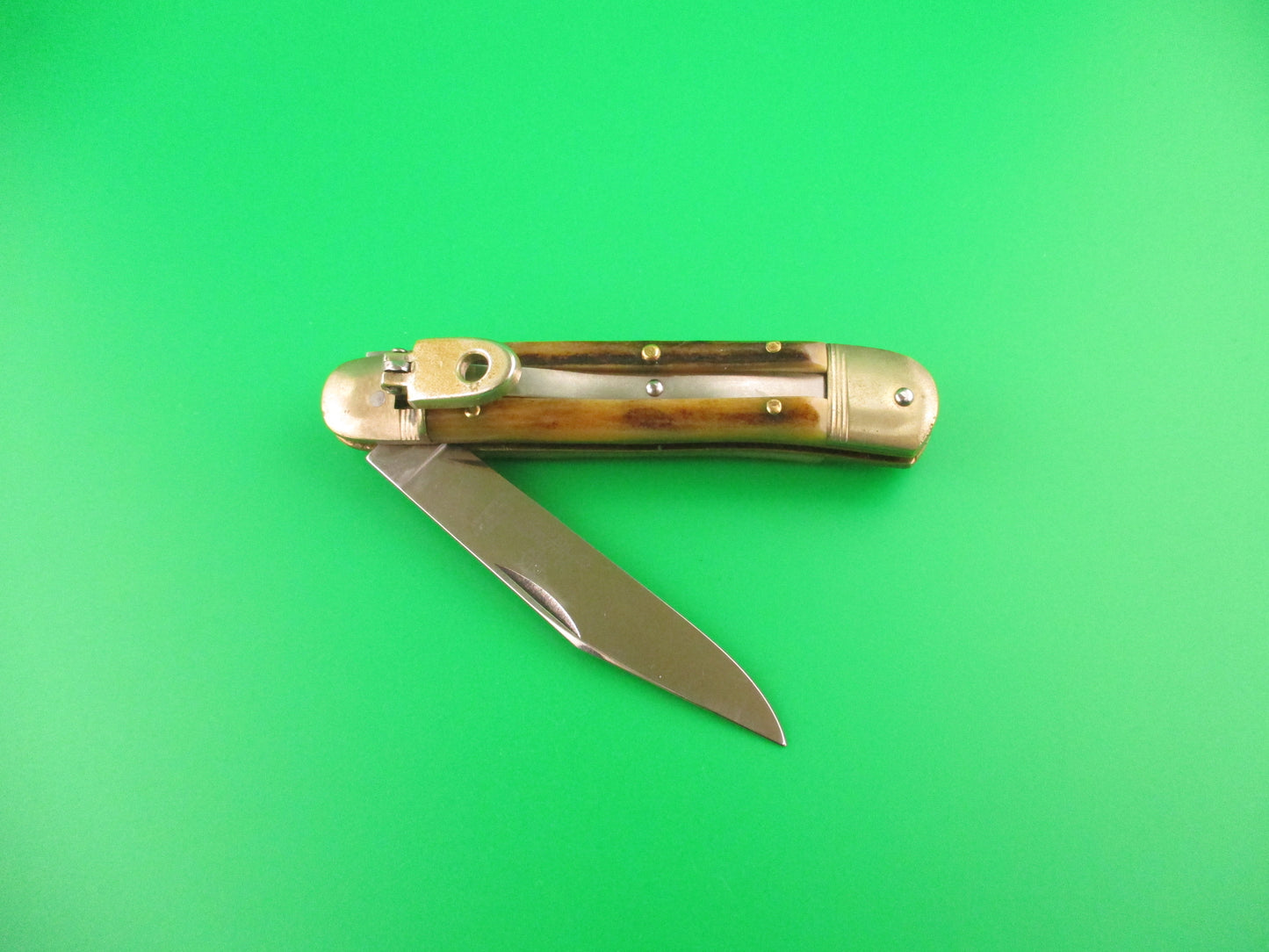 Hubertus SOLINGEN 10cm German Lever Stag West Germany automatic knife