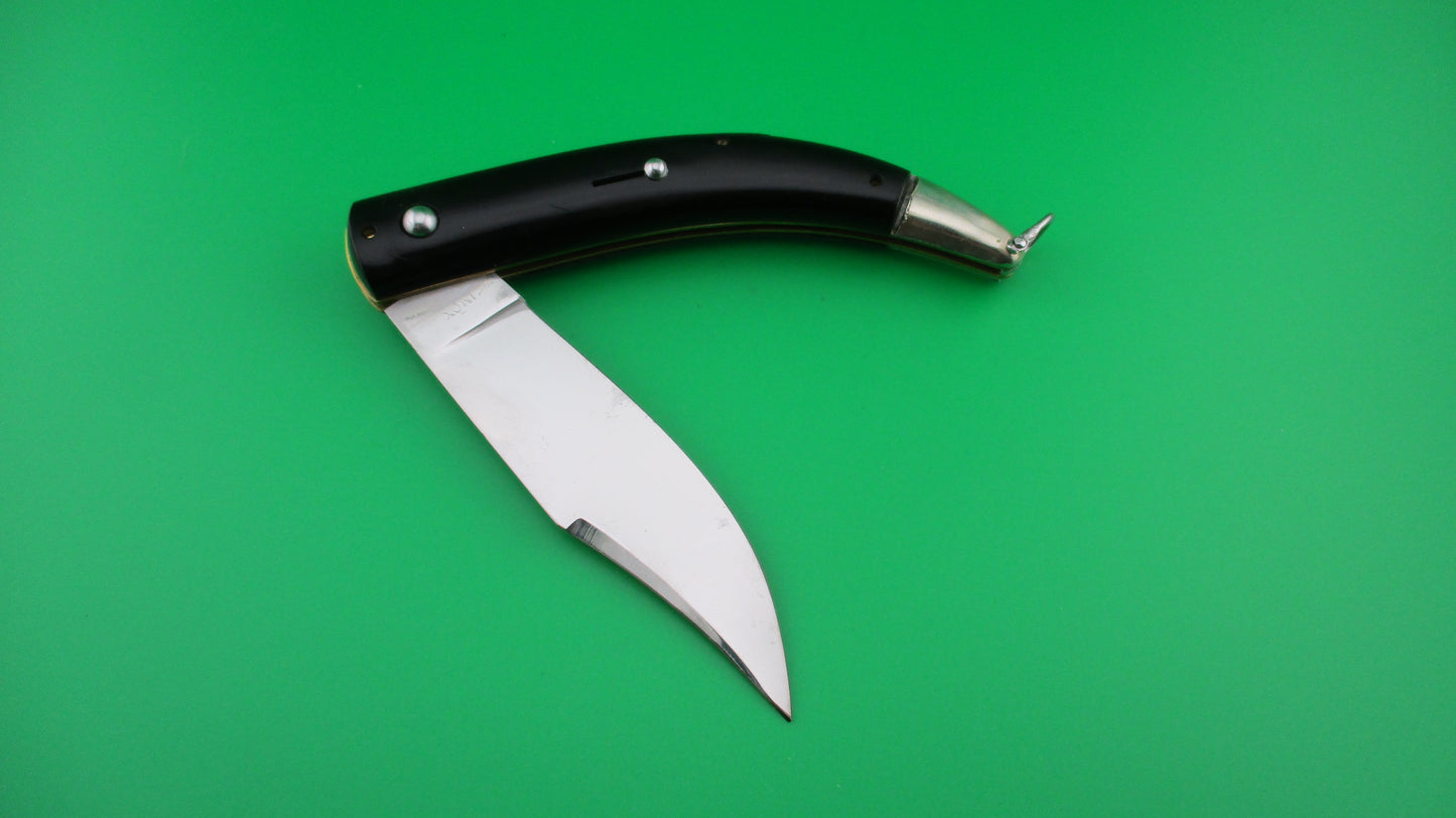 AKC 22cm Italian CATALANA Black vintage curved automatic knife