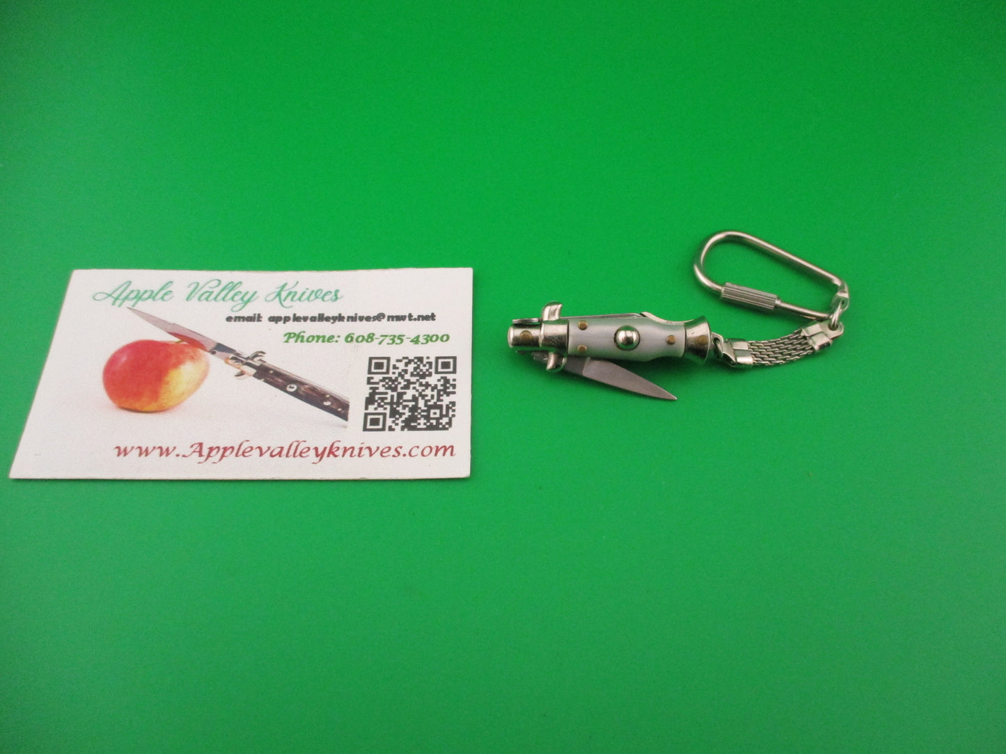 INOX ITALY 7cm Italian Picklock Stiletto Gray Silver Keychain automatic knife