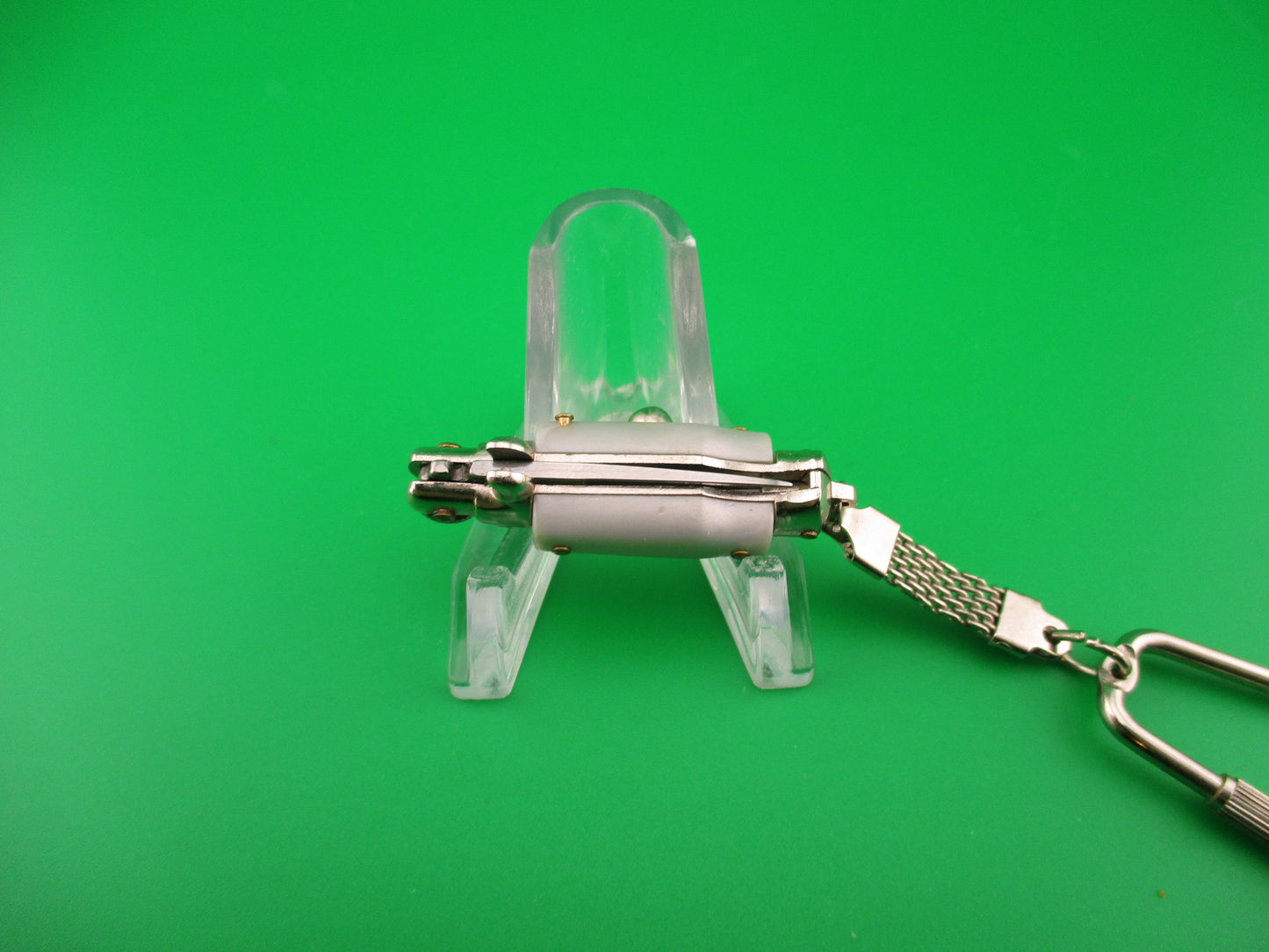 INOX ITALY 7cm Italian Picklock Stiletto Gray Silver Keychain automatic knife