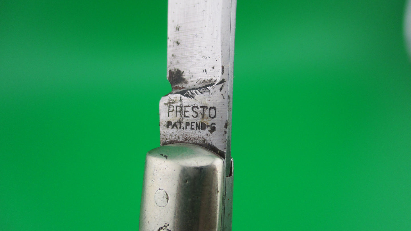 z PRESTO Fishtail #4000 Tortoise celluloid bolsters vintage automatic knife