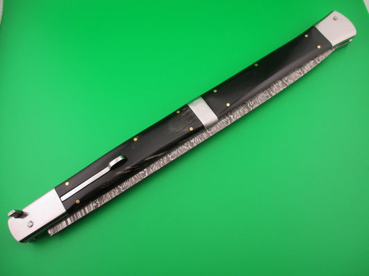 Large Custom 61cm (24 inch) Italian Prioletta Monster Damascus & Horn Automatic knife Huge