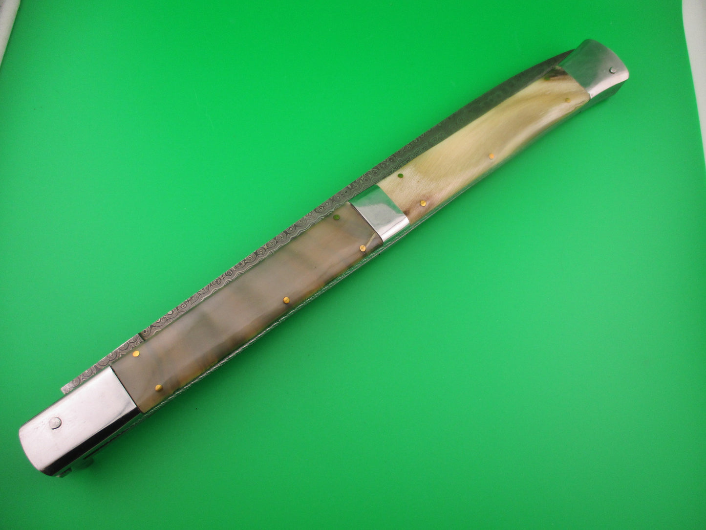 Large Custom 61cm (24 inch) Italian Prioletta Giant Damascus & Horn Automatic knife Huge