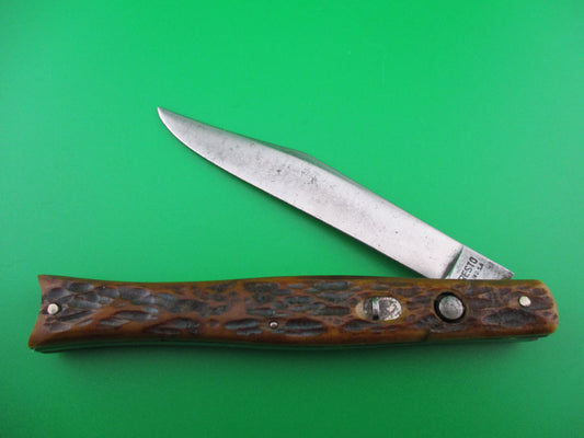 Presto fishtail jigged bone switchblade
