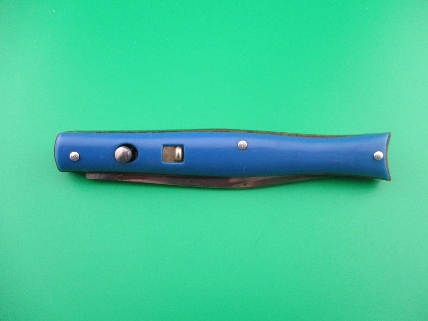 Edgemaster fishtail blue vintage switchblade