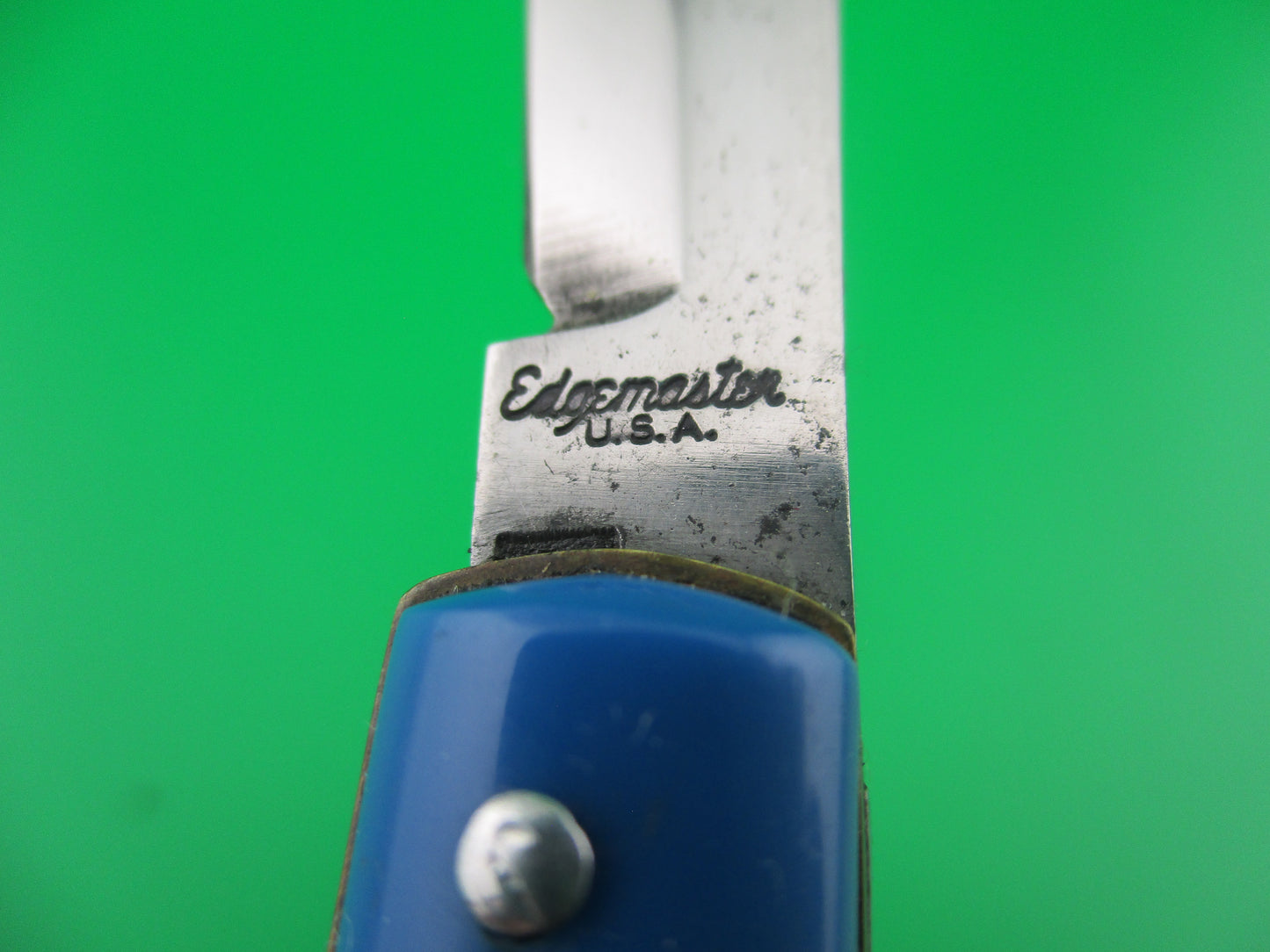 Edgemaster fishtail blue vintage switchblade