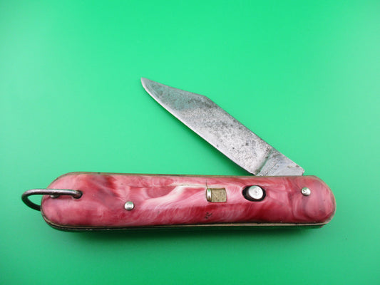 Edgemaster Fatjack Maroon swirl vintage switchblade