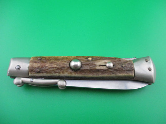 Rostfrei PATENT 19cm Italian Stag Swing guard 60s vintage switchblade knife