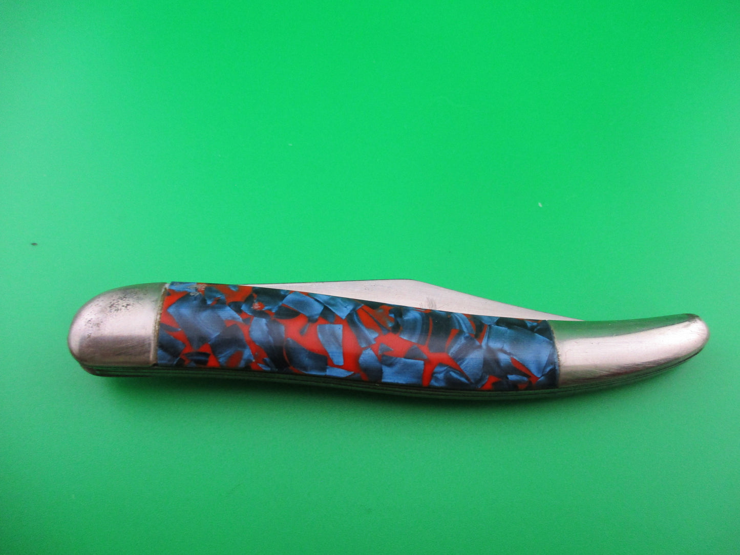 Hammer Brand Imperial Toothpick Blue Pearl Red swirl 1950s vintage automatic