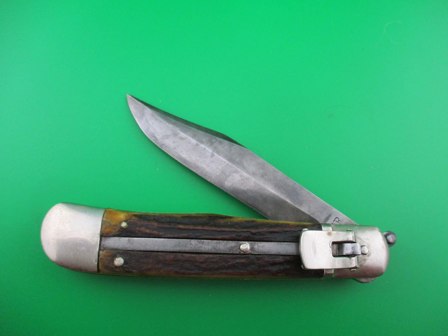 z KA-BAR Lever Stag transitional switchblade