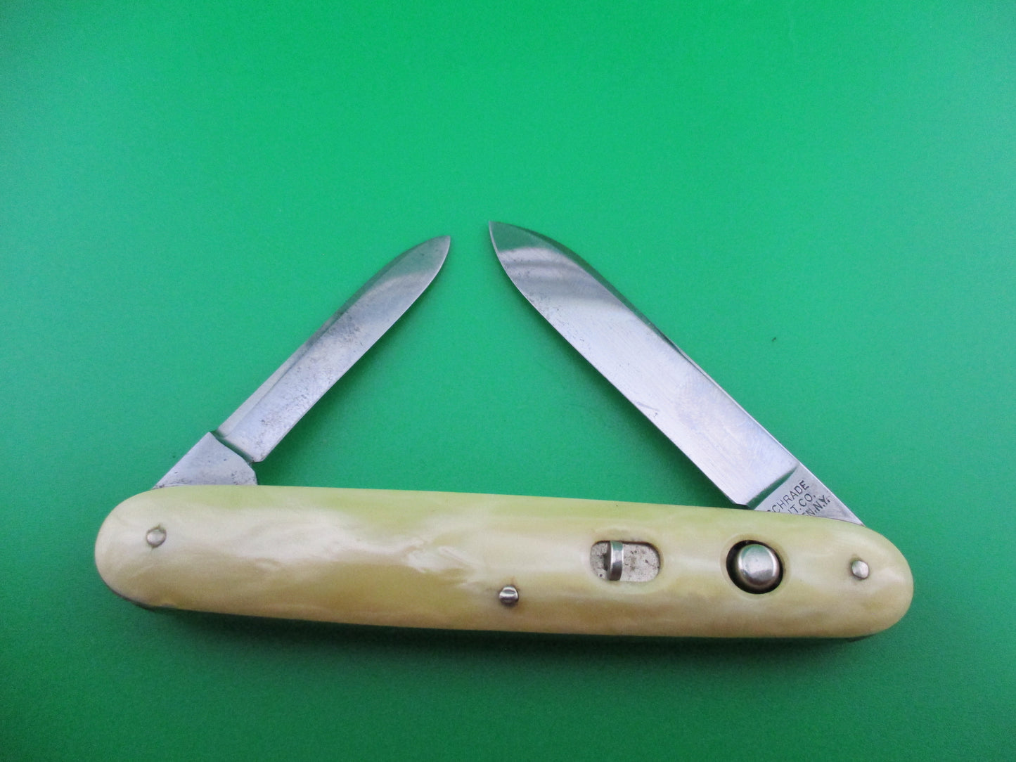 Schrade Cut Co Marine Pearl celluloid medium double