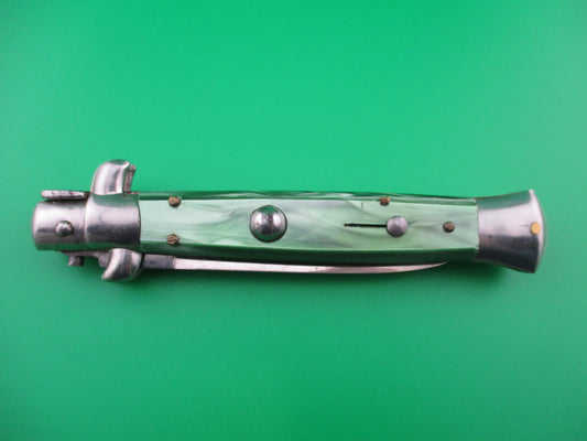 Italian 21cm Green Pearlex stiletto switchblade