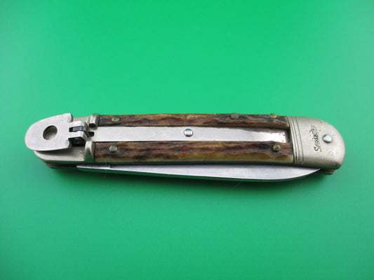 Bonsa 10cm German SPRINGER Lever knife Stag Vintage