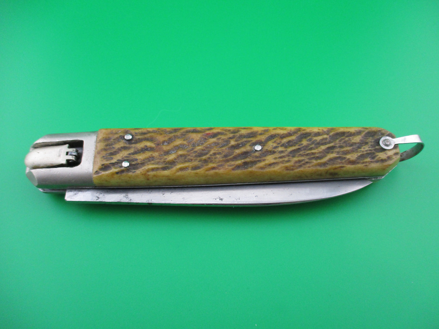 Large French Bone Coffin lever automatic knife