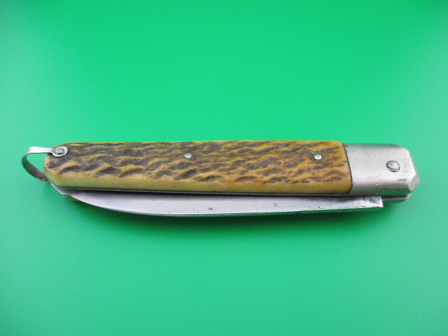 Large French Bone Coffin lever automatic knife