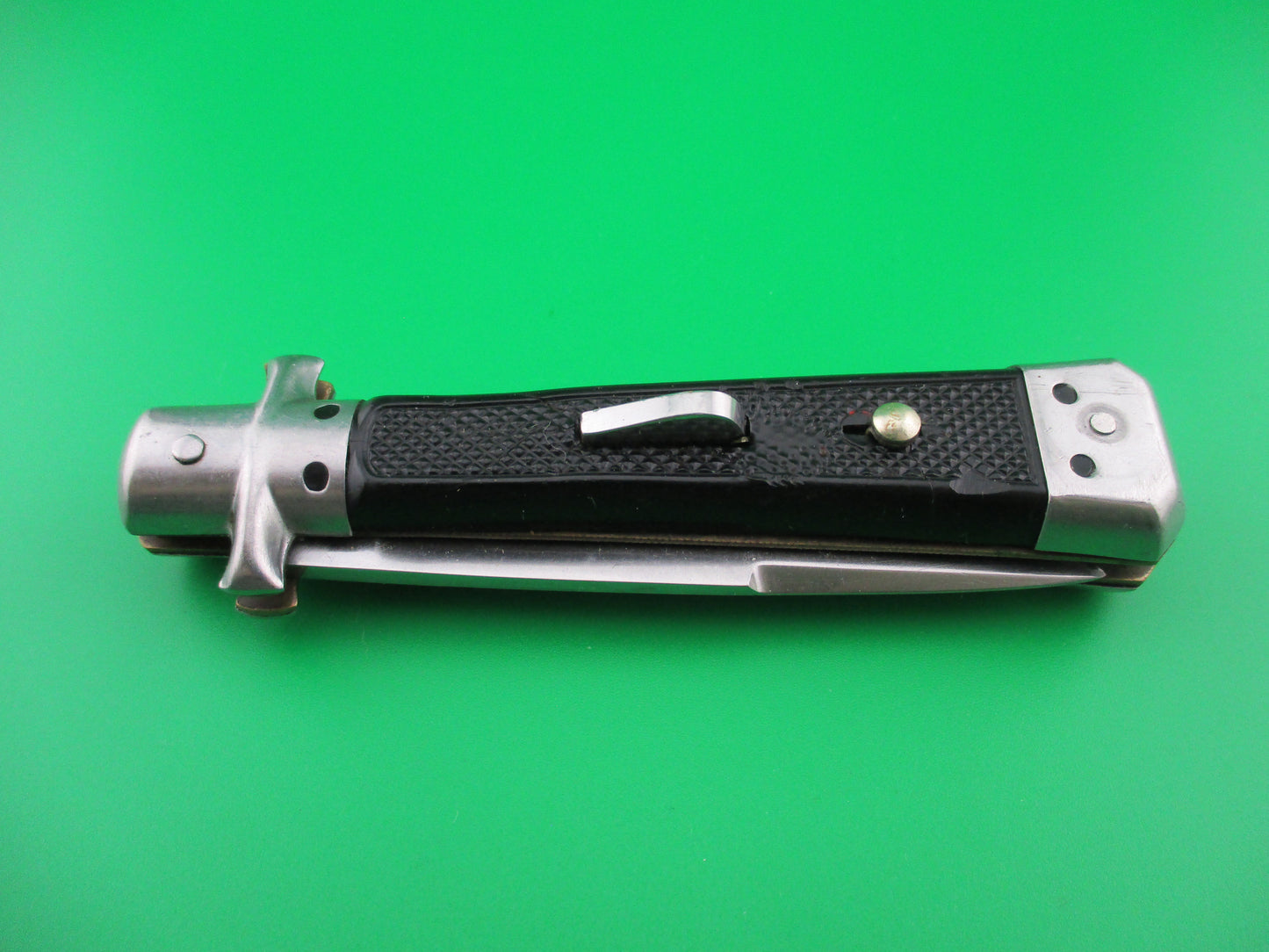 French Bargeon Inox 18.5cm automatic knife w/guards