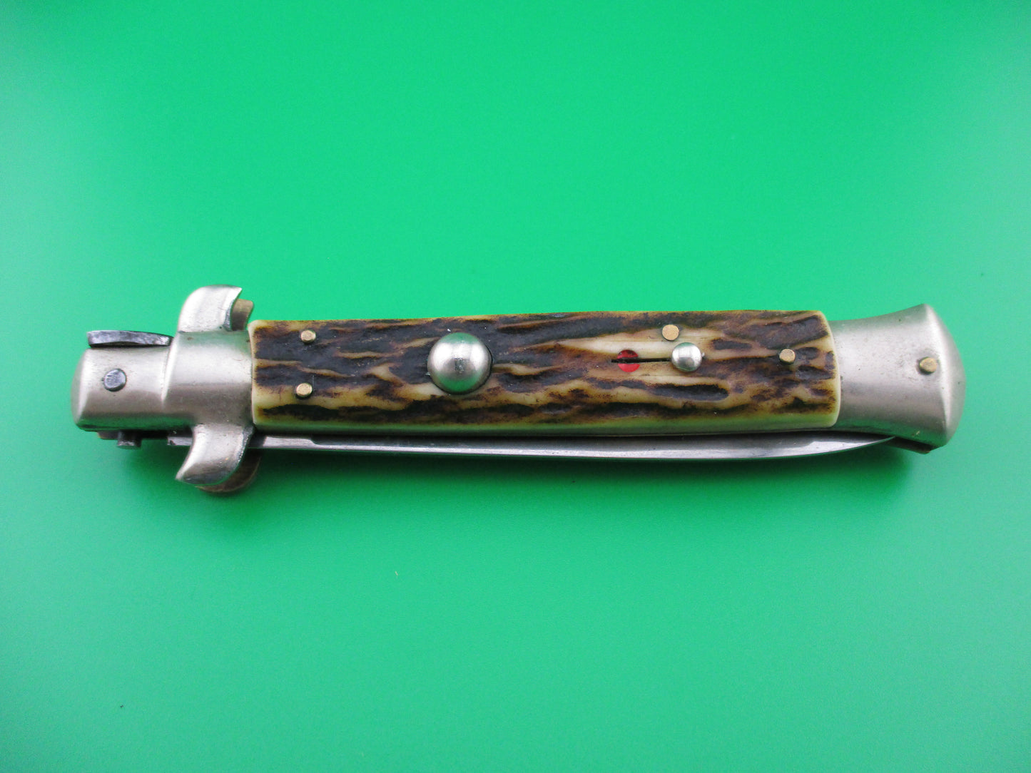 Rostfrei IMPORT 23cm Italian Stag transitional stiletto switchblade