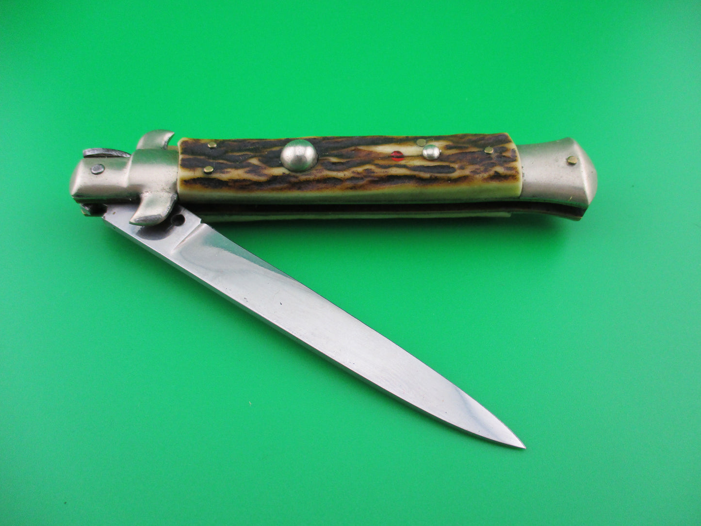 Rostfrei IMPORT 23cm Italian Stag transitional stiletto switchblade