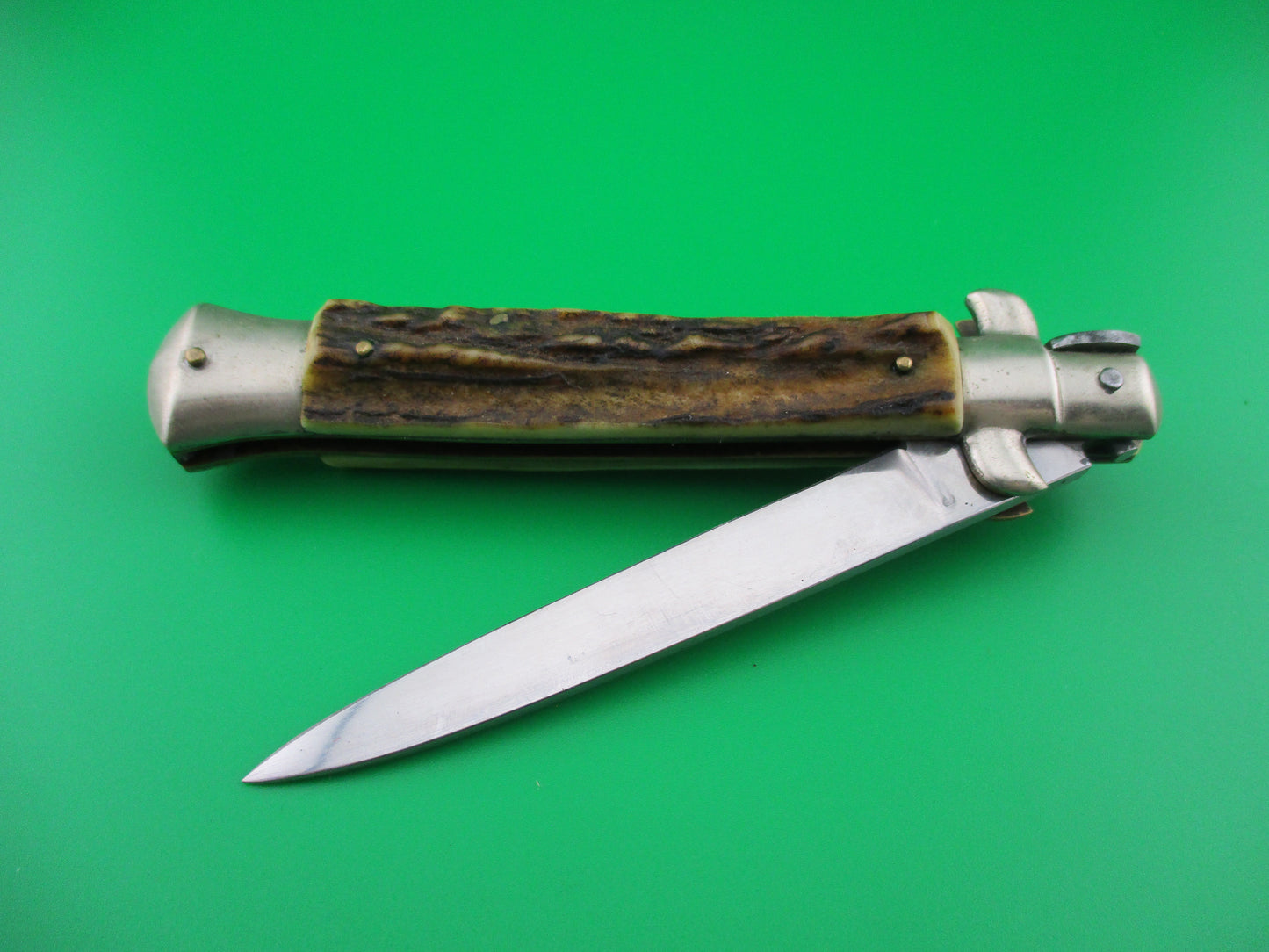 Rostfrei IMPORT 23cm Italian Stag transitional stiletto switchblade