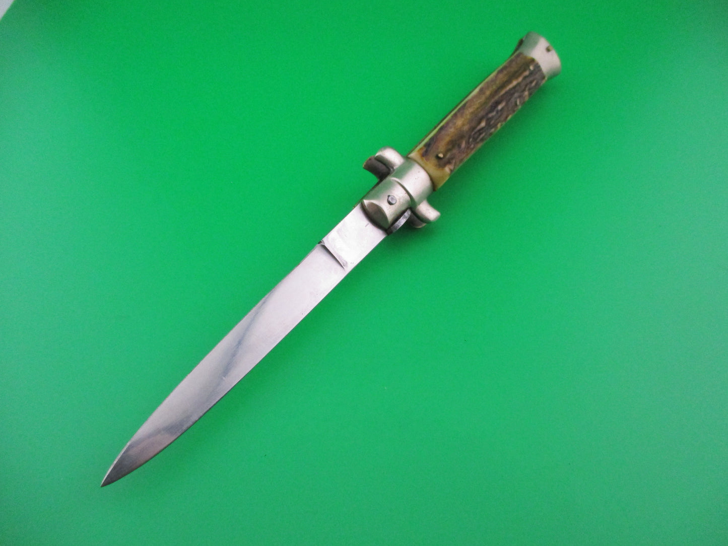 Rostfrei IMPORT 23cm Italian Stag transitional stiletto switchblade