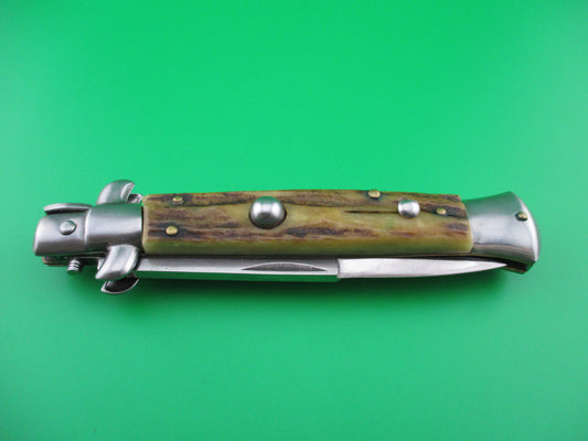 Italian 22cm Stag Swivel bolster bayonet switchblade