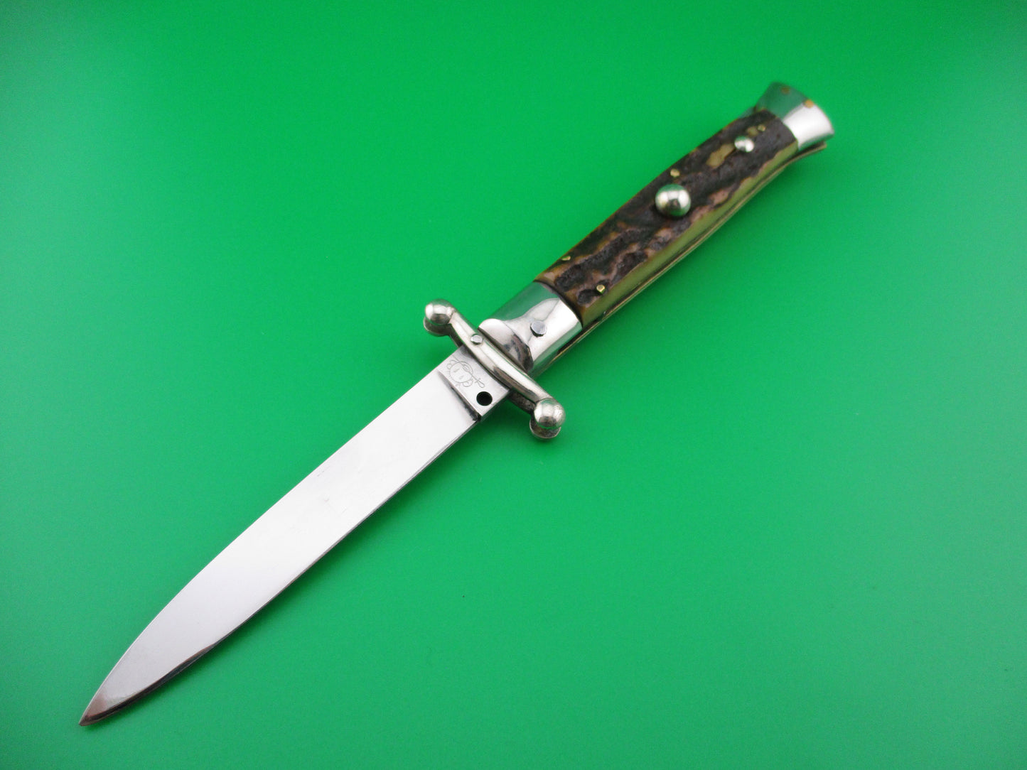 Gustav Brenner 21cm Italian Swing Guard Stag Vintage Automatic knife