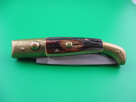 Jndiana Pattada 16cm Italian Stag Bird's Head switchblade knife