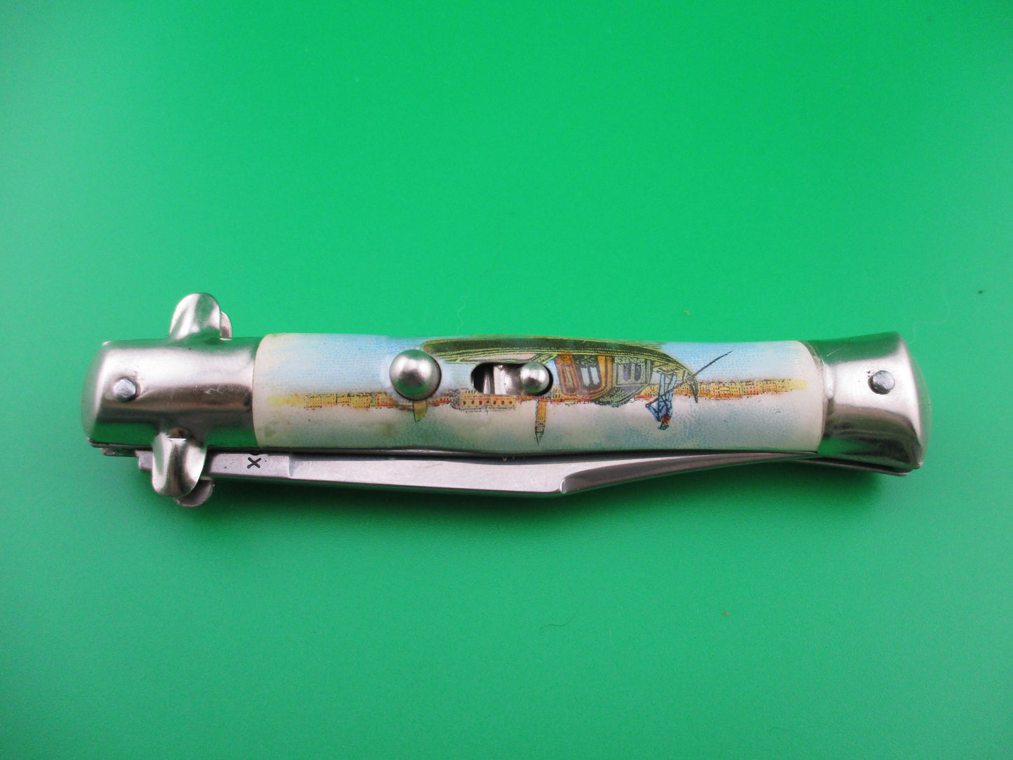 INOX 18cm Italian Tourist Venice Gondola switchblade knife