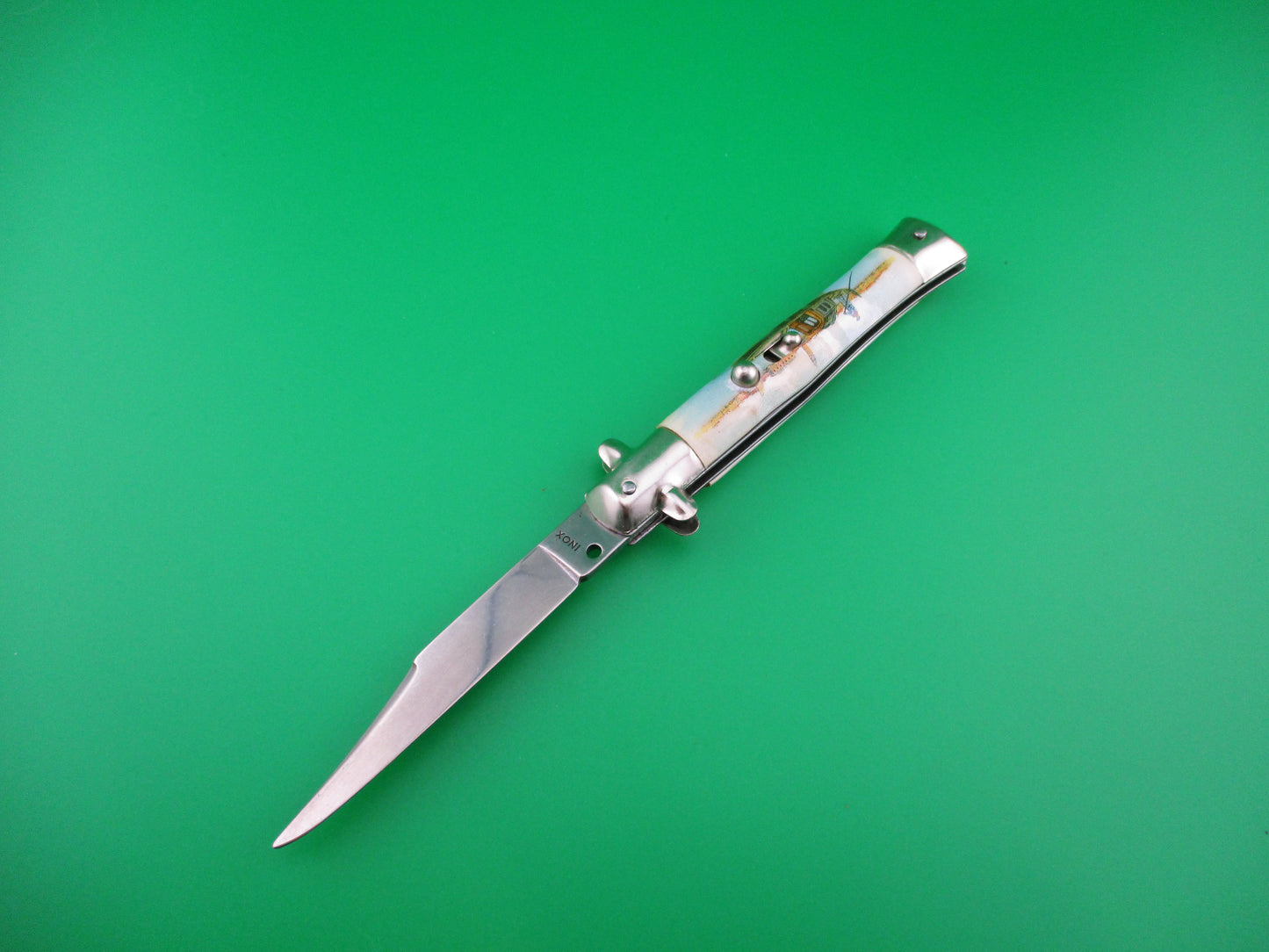 INOX 18cm Italian Tourist Venice Gondola switchblade knife