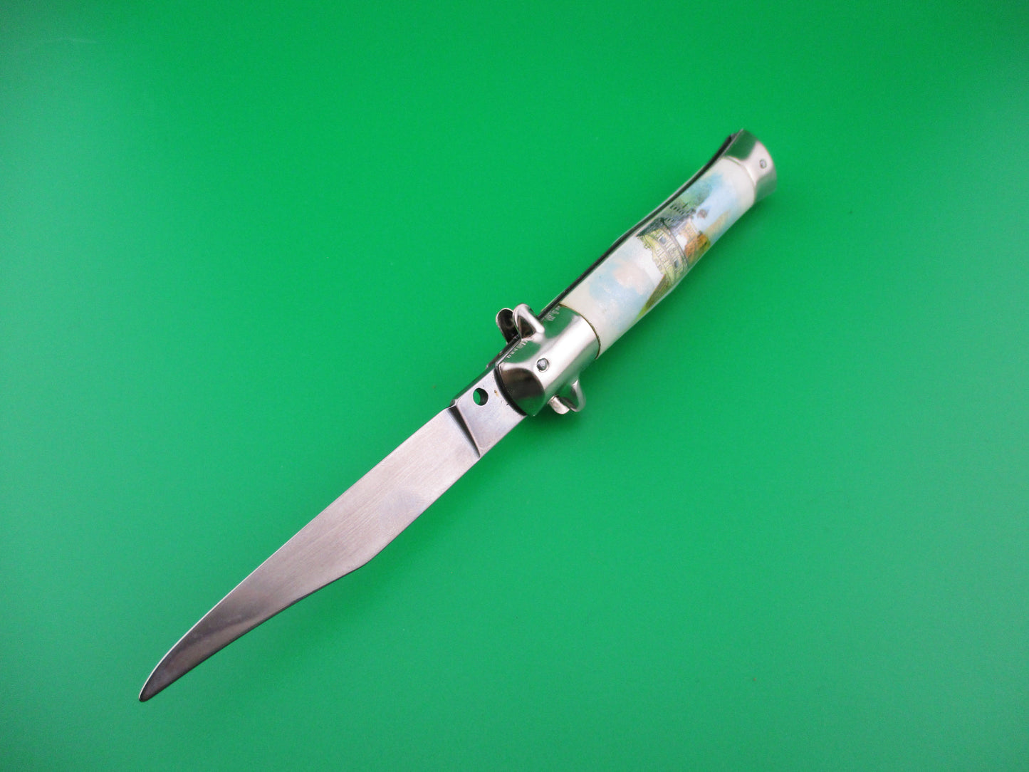 INOX 18cm Italian Tourist Venice Gondola switchblade knife