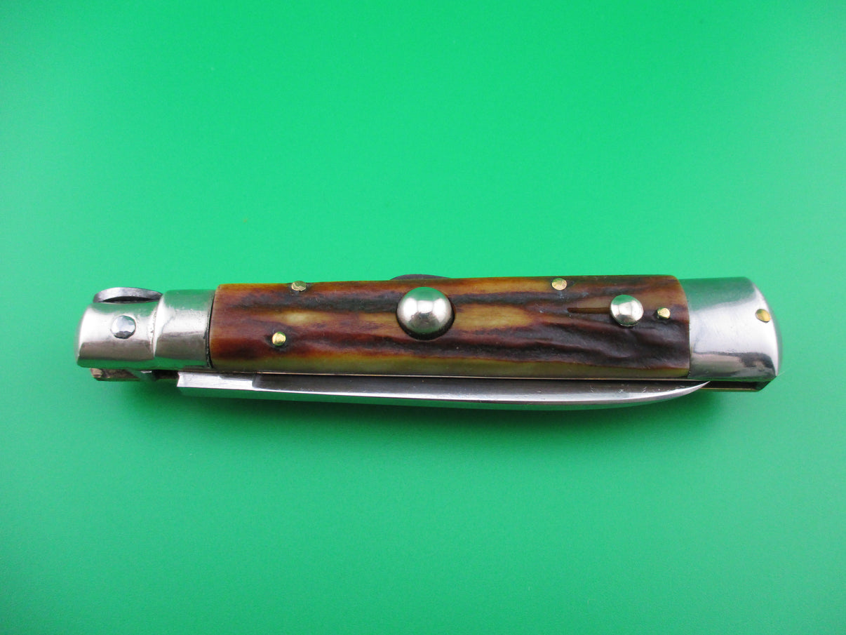 Kissing Crane vintage 20cm Italian stag Humpback switchblade knife ...