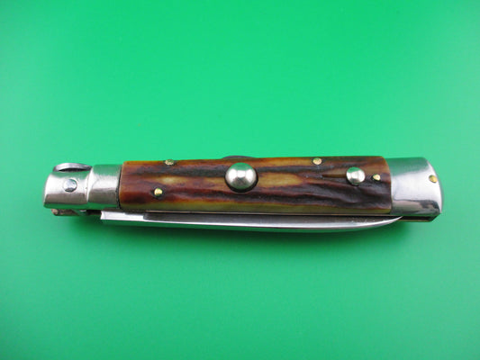 Kissing Crane vintage 20cm Italian stag Humpback switchblade knife