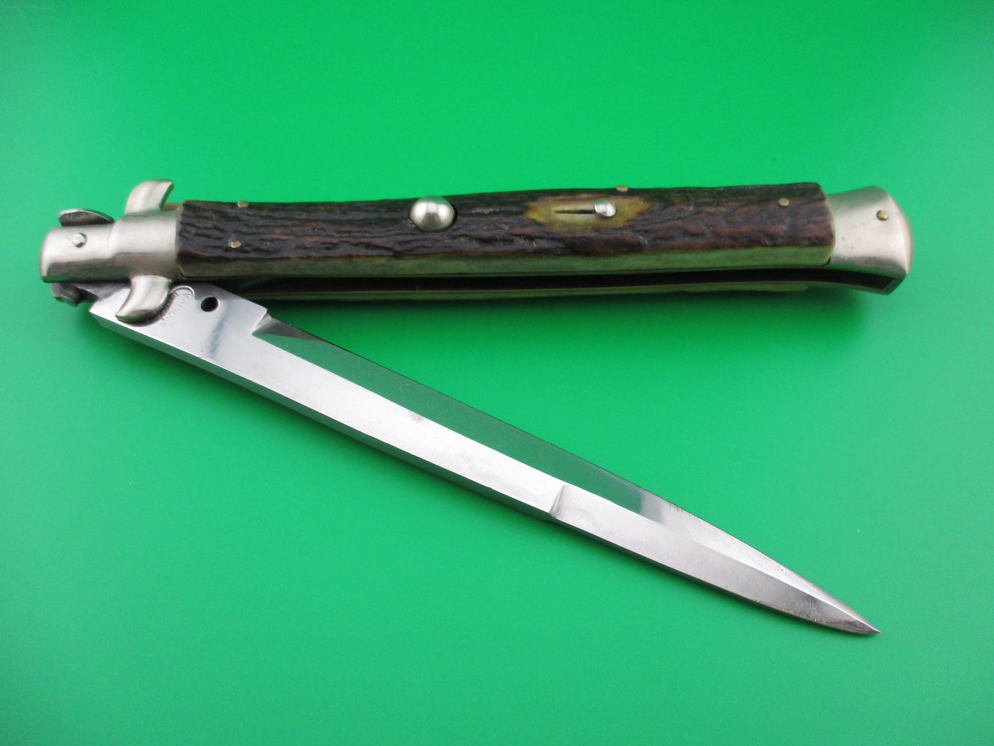 M ITALY INOX 33cm Stag Picklock switchblade knife 1950s