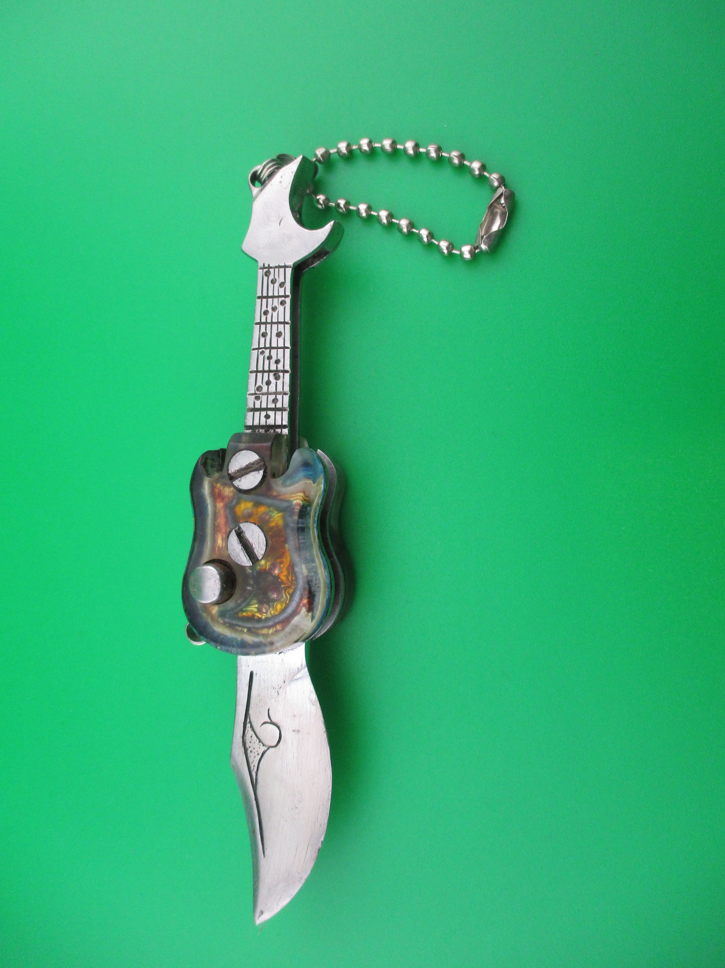 Russian Prison Guitar keychain switchblade