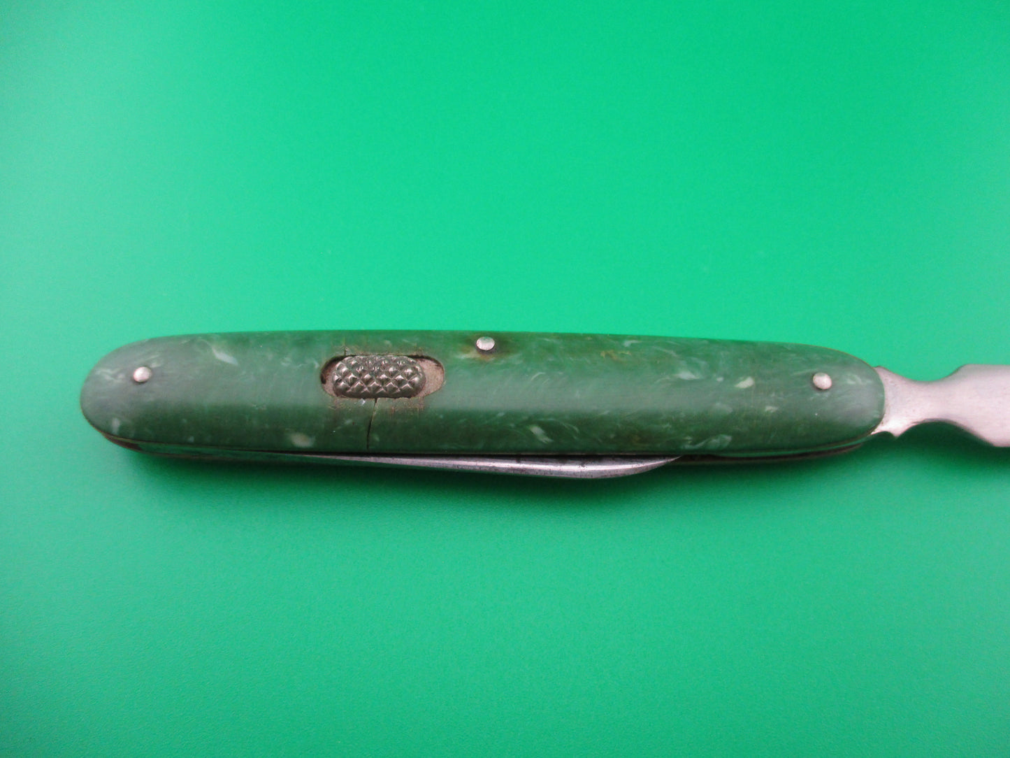 Flylock Green swirl Letter Opener switchblade