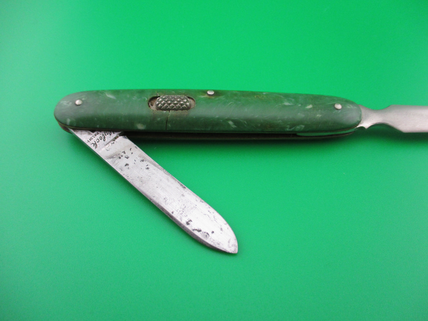 Flylock Green swirl Letter Opener switchblade