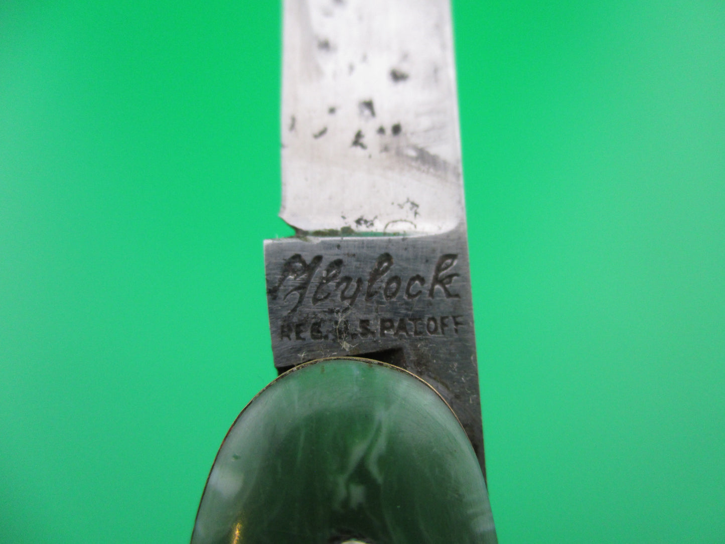 Flylock Green swirl Letter Opener switchblade