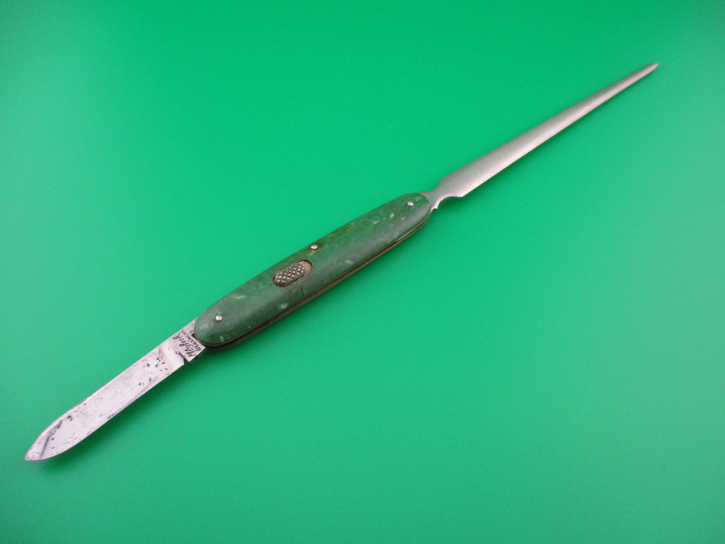 Flylock Green swirl Letter Opener switchblade