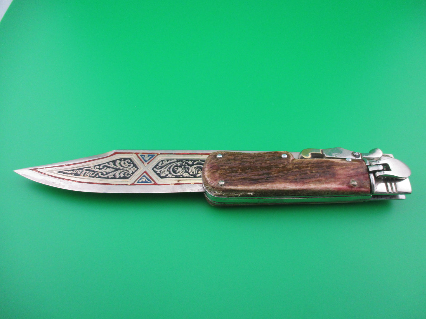 Spanish TOLEDO Souvenir Stag folding guard lever knife