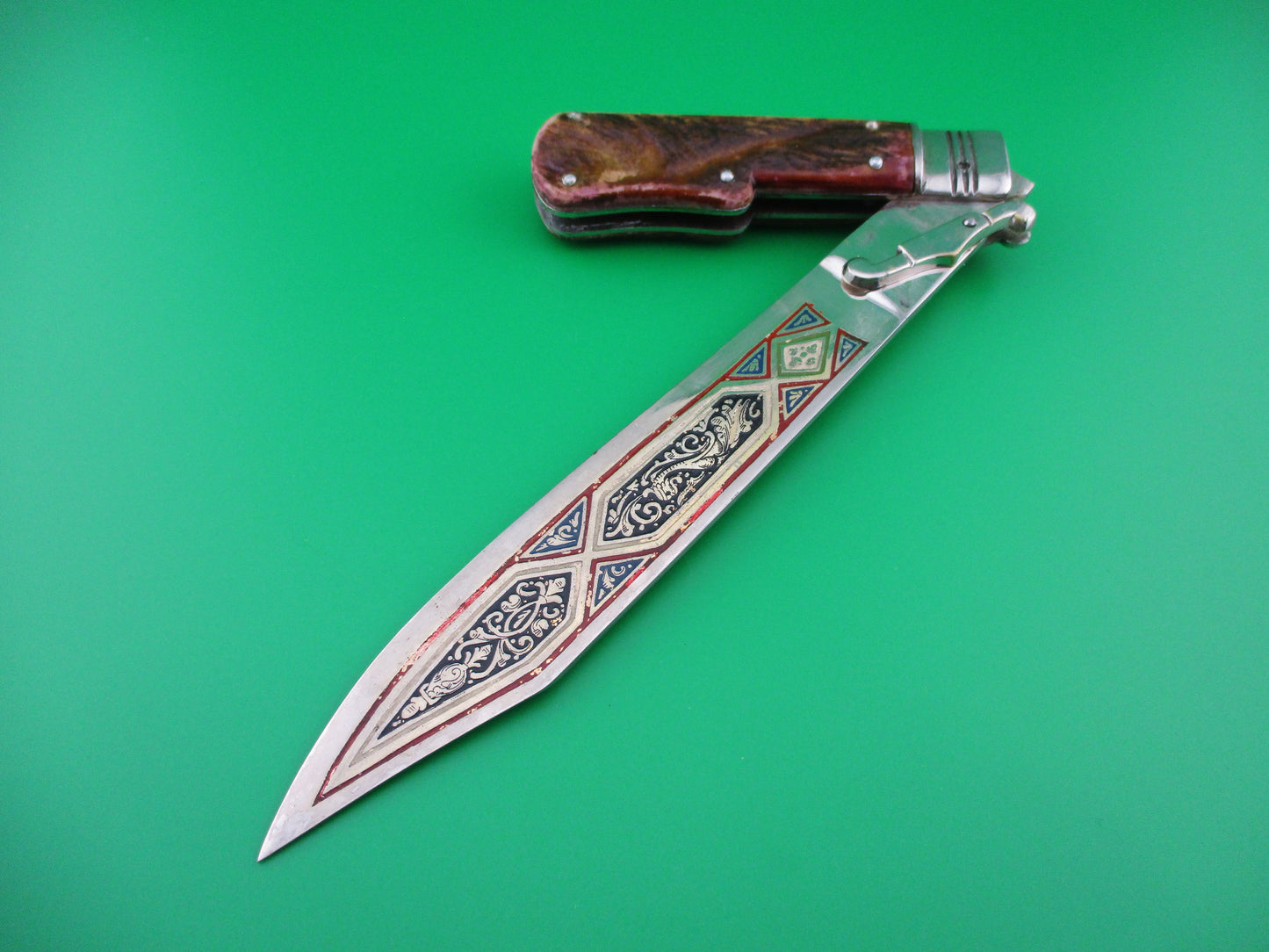 Spanish TOLEDO Souvenir Stag folding guard lever knife