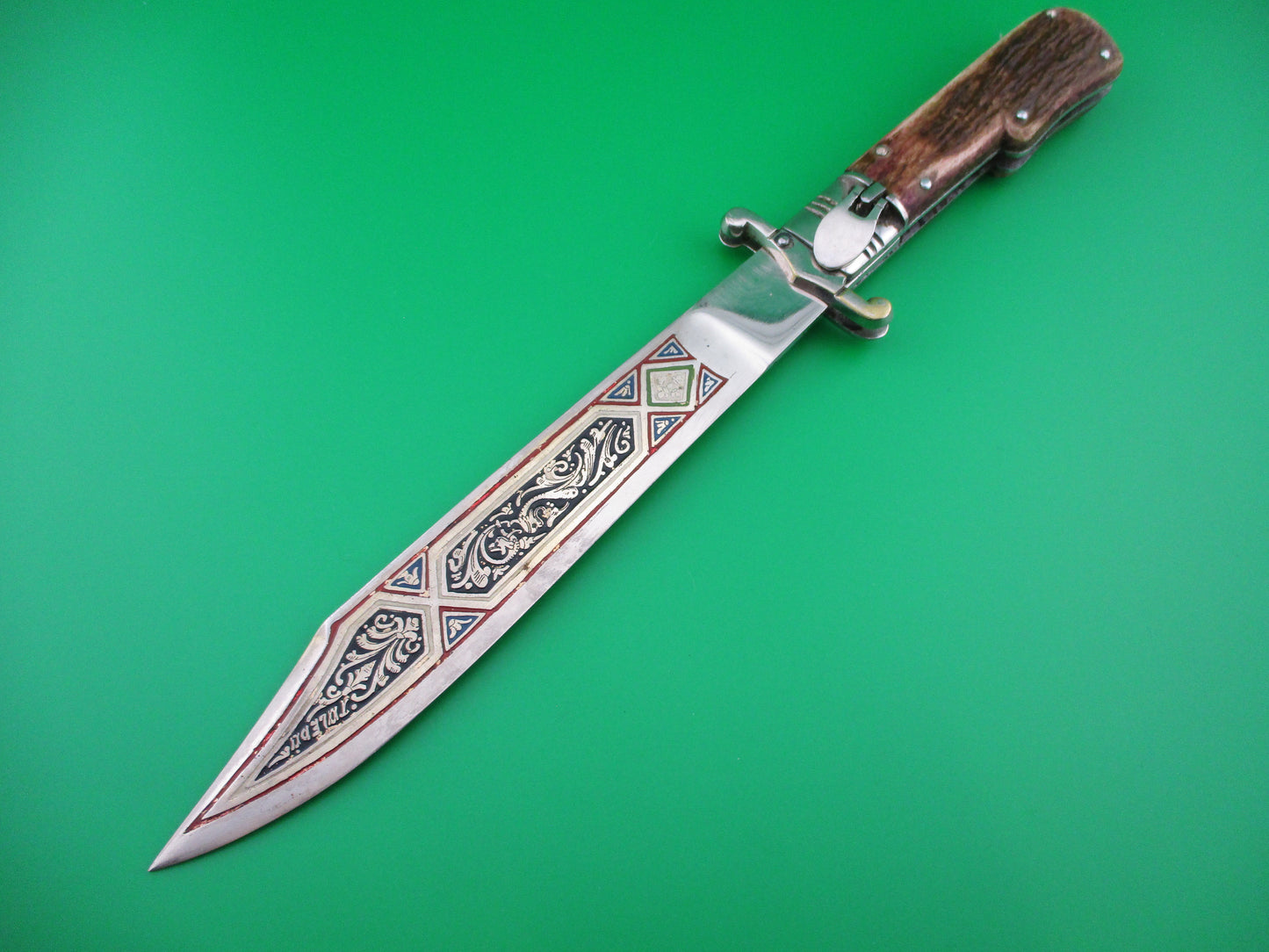 Spanish TOLEDO Souvenir Stag folding guard lever knife