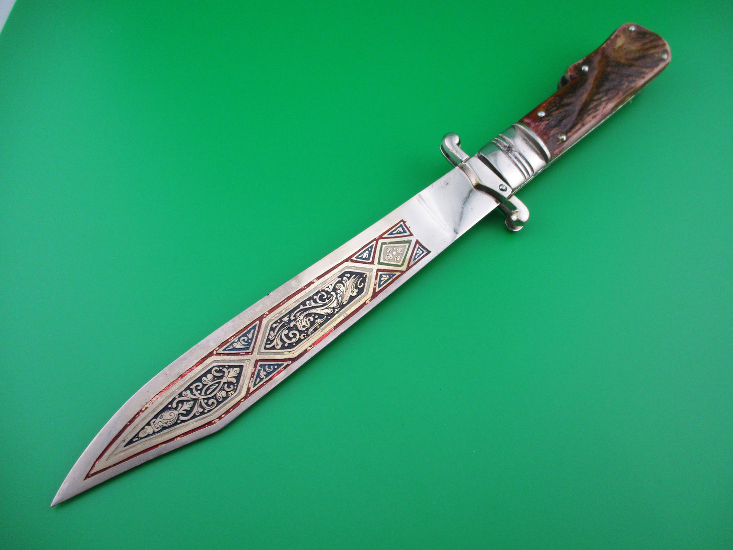 Spanish TOLEDO Souvenir Stag folding guard lever knife